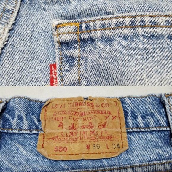 VINTAGE 1991 Levi's 550 Light Wash Distressed Trashed High Rise Grunge Jeans - Picture 16 of 16